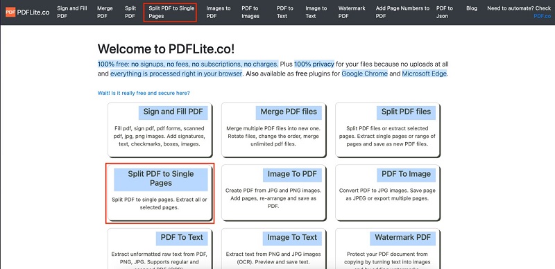 Split PDF to Pages Online