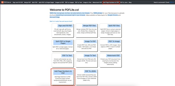 Add Page Numbers to PDF Online
