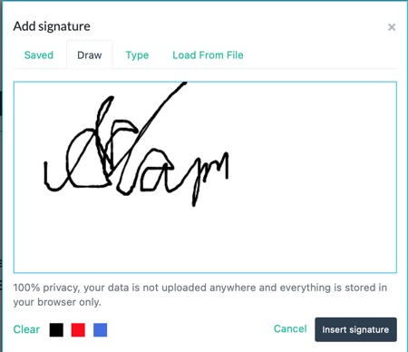 Drawing a Signature