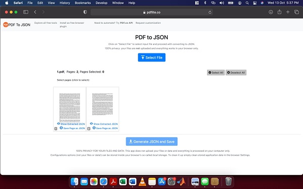 PDF to JSON Free Online