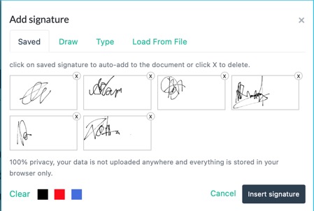 Adding a Signature